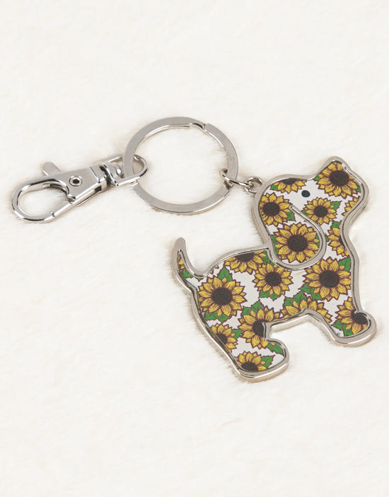 Sunflower Pup Keychain