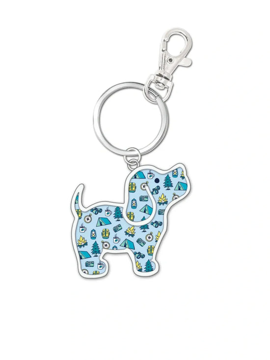 Camping Pattern Pup Keychain