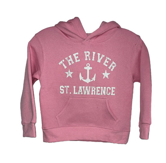 Youth Pink The River with Anchor Hoodie