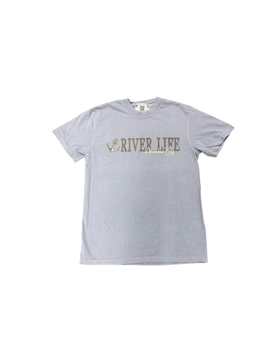 River Life with anchor and Alexandria bay