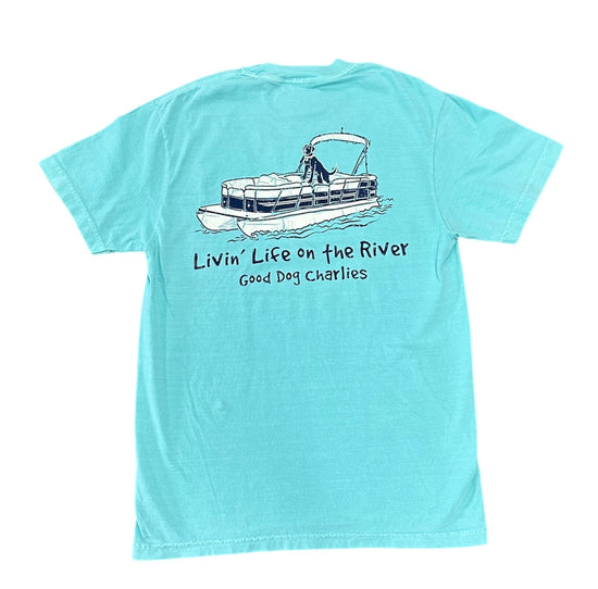 Livin’ Life On The River Pontoon Dog Tee