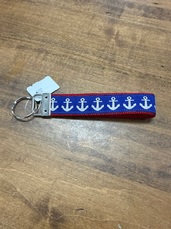 Navy with Anchors keychain