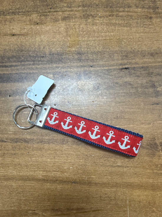 Red with anchors keychain