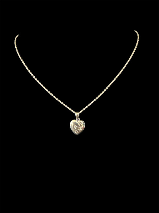 Heart necklace with 4 paws