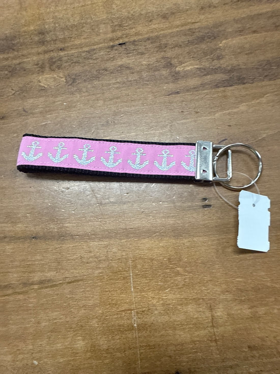 Pink with anchors keychain