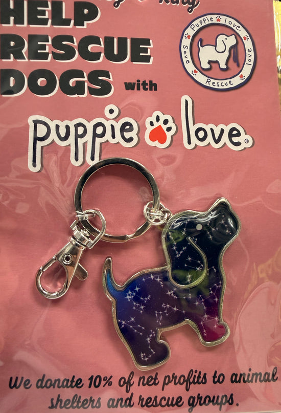 Puppie love constellation keychain