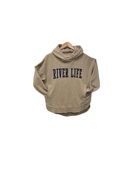 River life round bottom hoodie with pockets