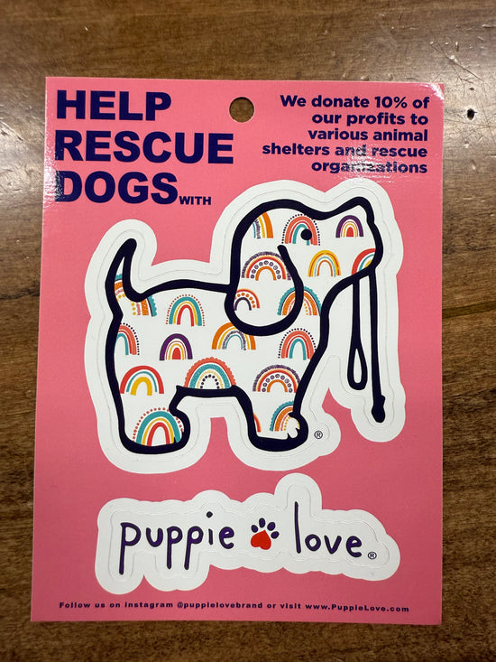 Rainbow pup sticker