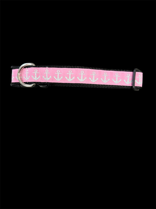 Pink anchor Dog Collar