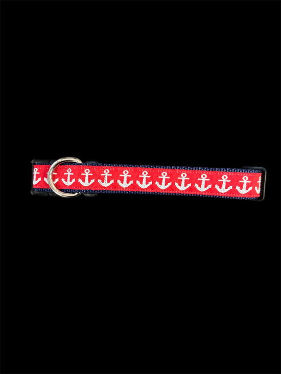 Red Anchor Dog Collar