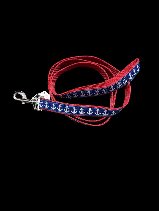 Dog Leash Navy with Anchor