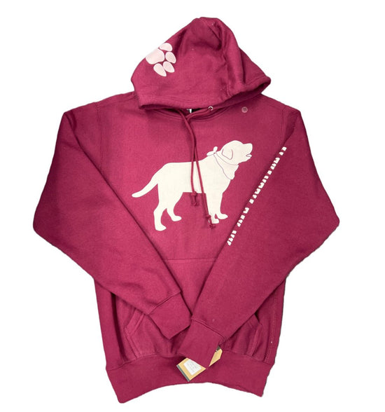 Maroon with Ivory Print Signature GDC Hooded Sweatshirt