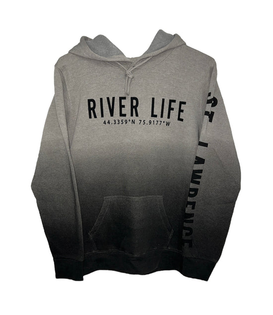 Grey River Life with Coordinates Hoodie